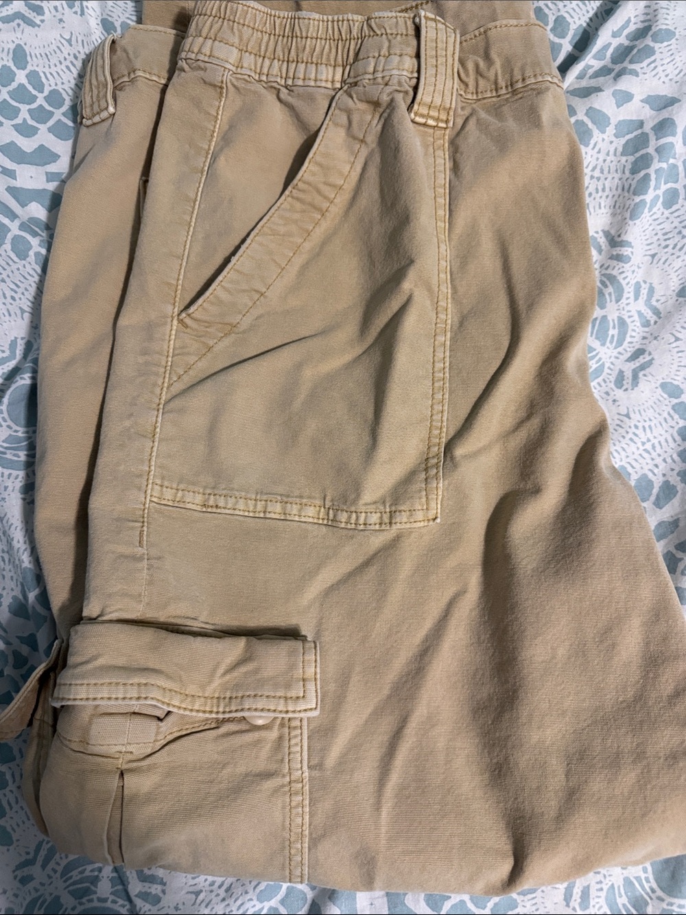 American Eagle Outfitters Beige/Tan Cargo Pants with Elastic Waist